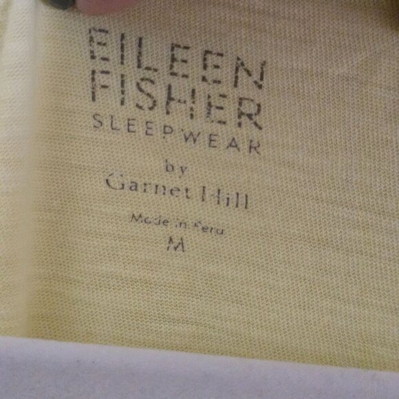 Eileen Fisher Sleepwear By Garnet Hill Yellow Draped Neckline Pajama Top Size M - Picture 4 of 5